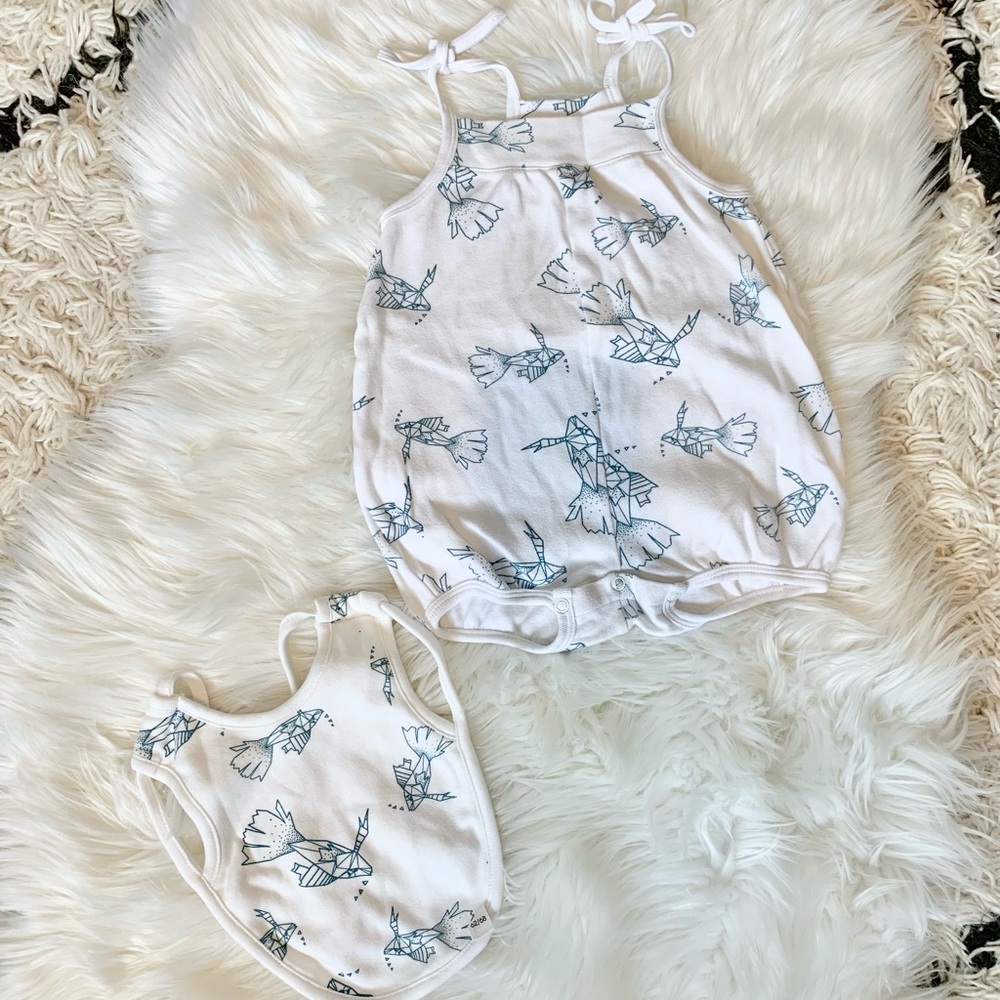 Designer Bubble Romper+bib set